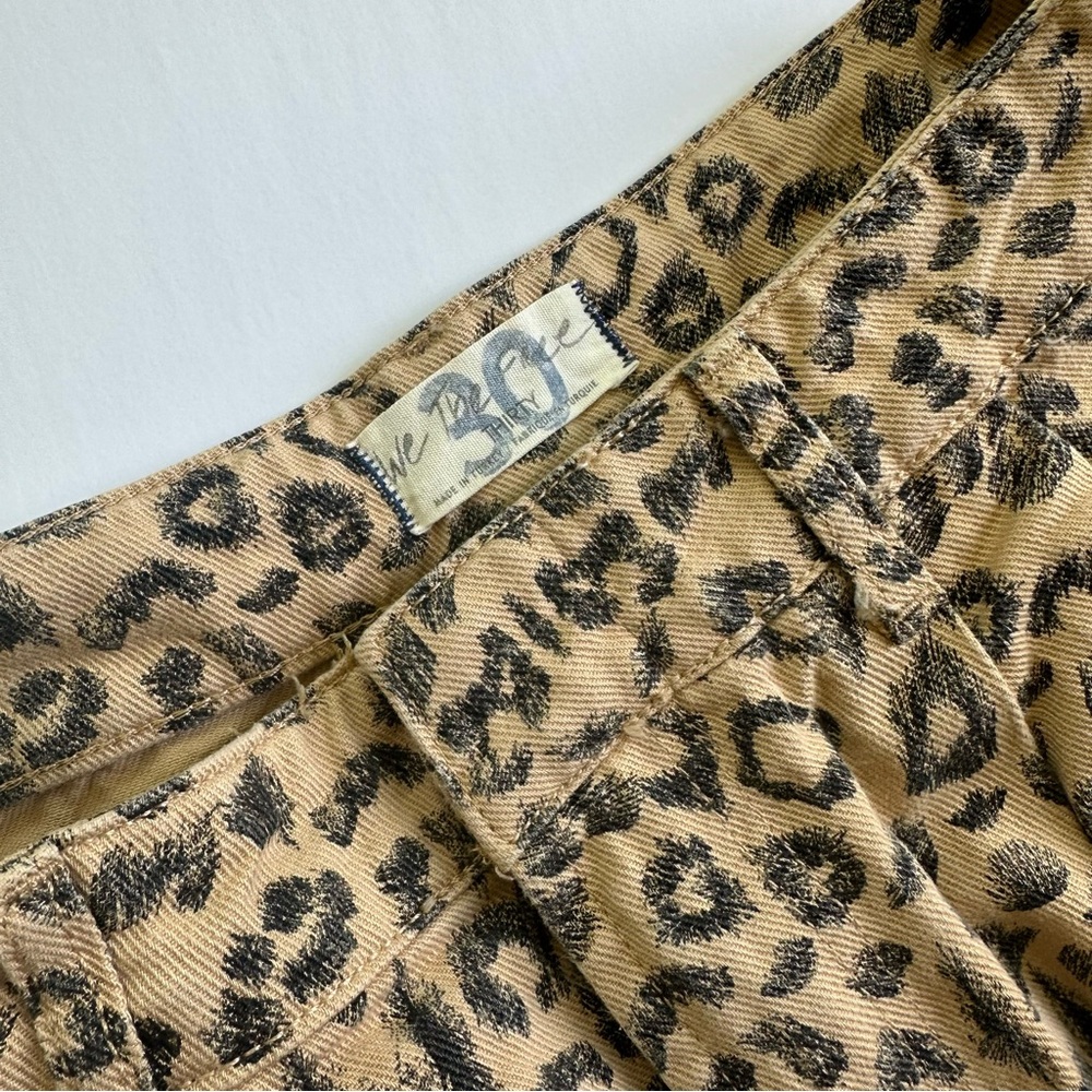 Free People Leopard Print High-Waist Cotton Shorts - Beige/Black - Picture 6 of 11